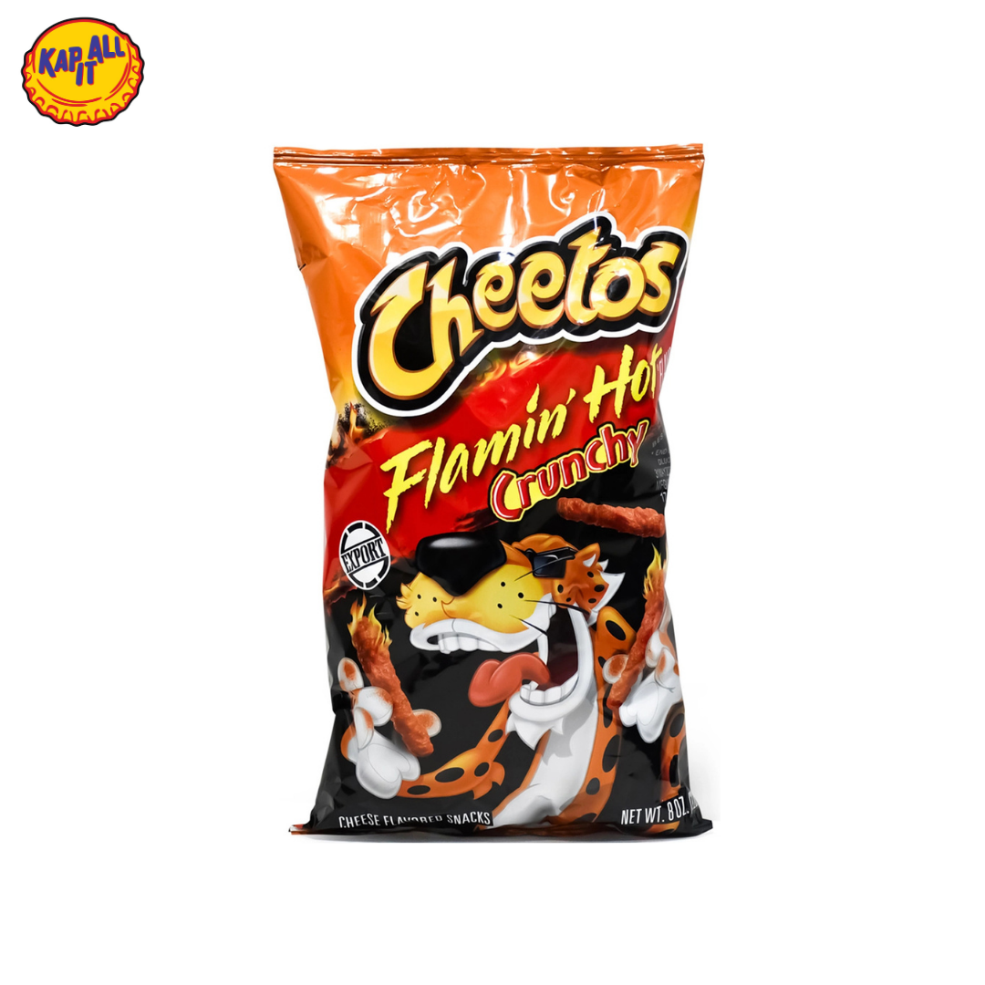 CHEETOS FLAMIN HOT CRUNCHY CHEESE FLAVORED SNACKS 226.8g