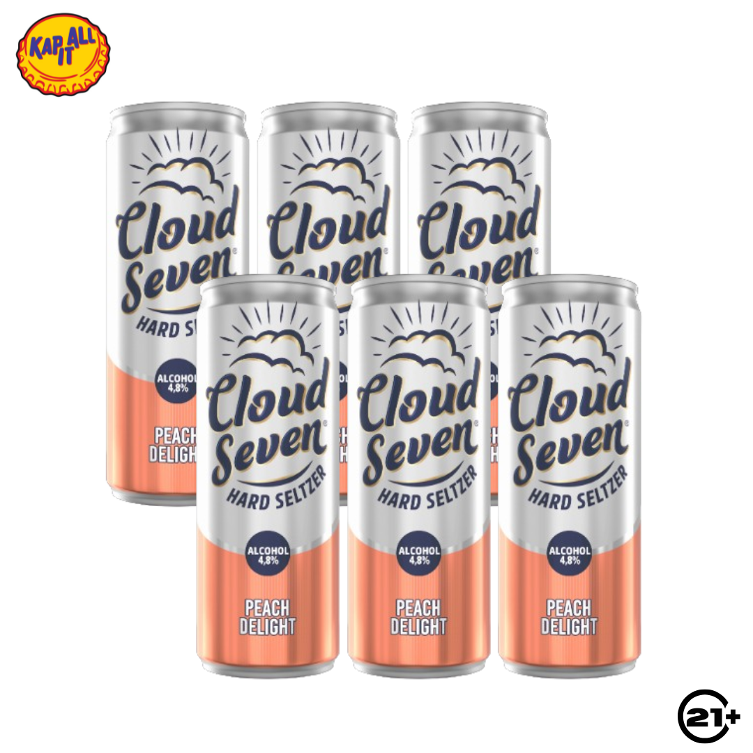 PAKET BEER CLOUD SEVEN PEACH DELIGHT CAN 350ml - 6 CAN