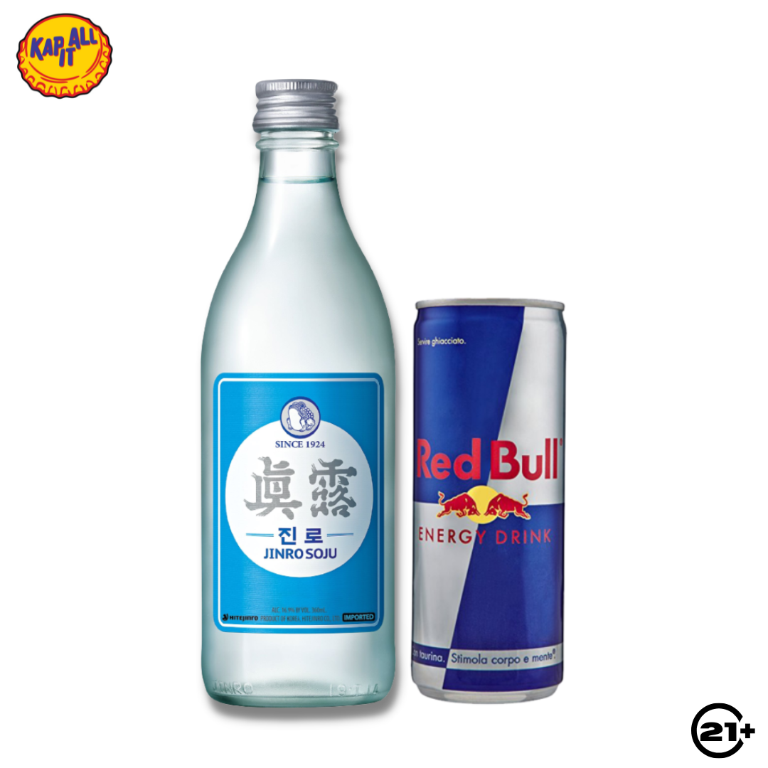 PAKET SOJU JINRO IS BACK 360ml + 1 RED BULL 250ml