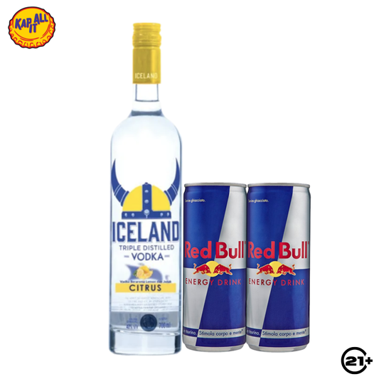 PAKET ICELAND VODKA CITRUS 700ml + 2 RED BULL 250ml