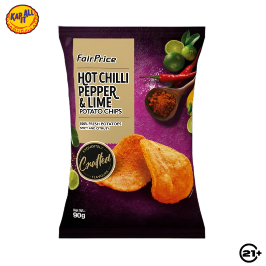 FAIRPRICE POTATO CHIPS HOT CHILLI PEPPER & LIME SNACK PACK 90gr