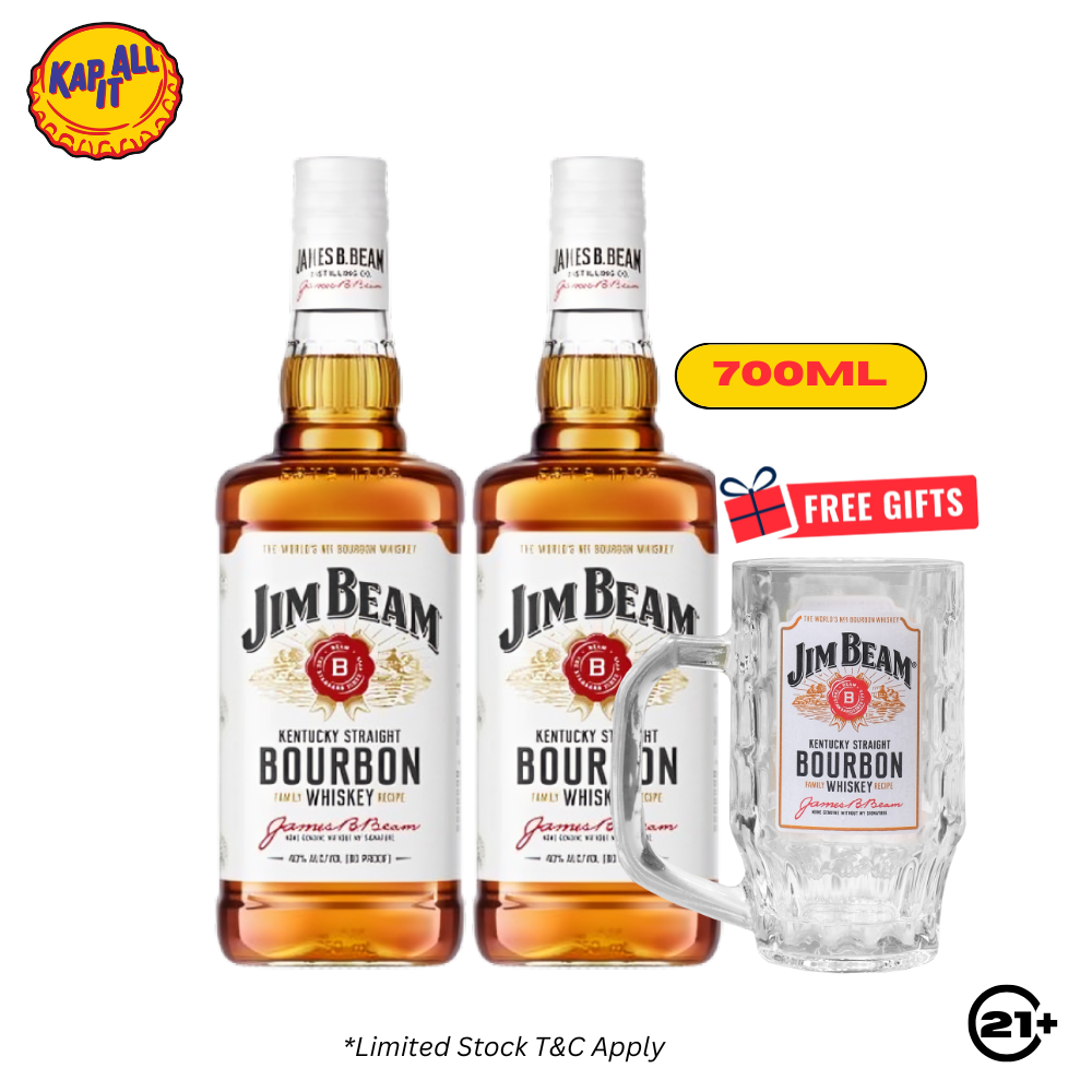 PAKET JIM BEAM WHITE BOURBON WHISKY 700ml  Free 1 GLASS (VAP)